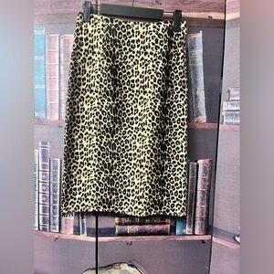 Vintage 1990’s-2000’s Allison Taylor Leopard Print Pencil Skirt